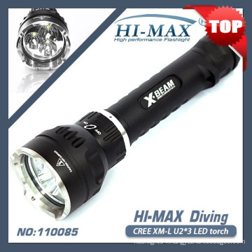 Super Bright aluminum alloy diving flashlight 4000 lumens